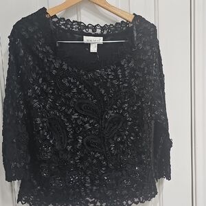 SM Collection Black Lace Women Top PXL
